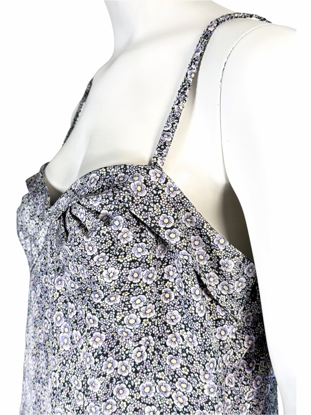 Rebecca Taylor Labyrinth Silk Floral Slip Dress Lavender Sweetheart Midi 10 - Picture 7 of 12